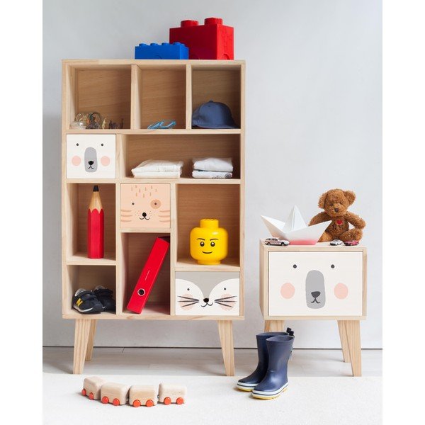 Dziecięca szafka nocna z drewna sosnowego The Wild Hug Polar Bear-image-2