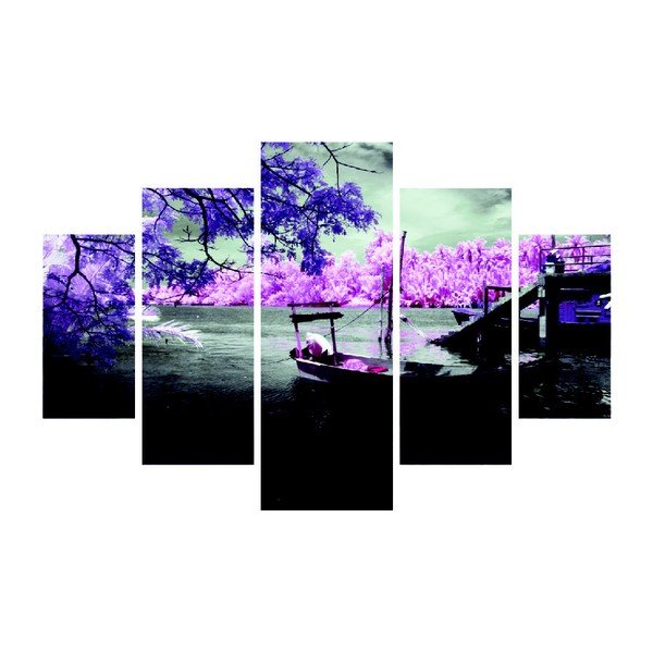 Obraz wieloczęściowy Purple Water, 92x56 cm