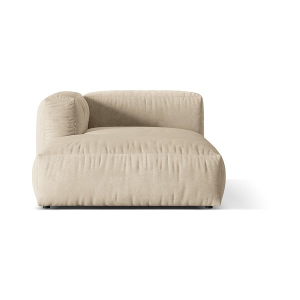 Beżowy aksamitny moduł sofy (lewostronny) Martina – Micadoni 