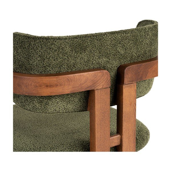 Ciemnozielony fotel jadalniany z podłokietnikami Toscana – Kalune Design-image-4