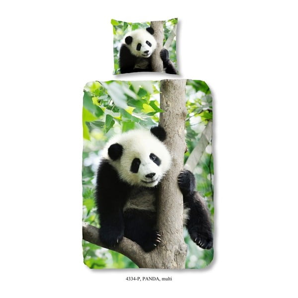 Dziecięca pościel jednoosobowa z bawełny z motywem pandy Good Morning Premento, 140x200 cm