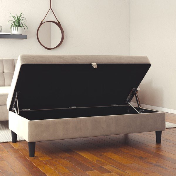 Szary aksamitny podnóżek Hartford – Støraa-image-1