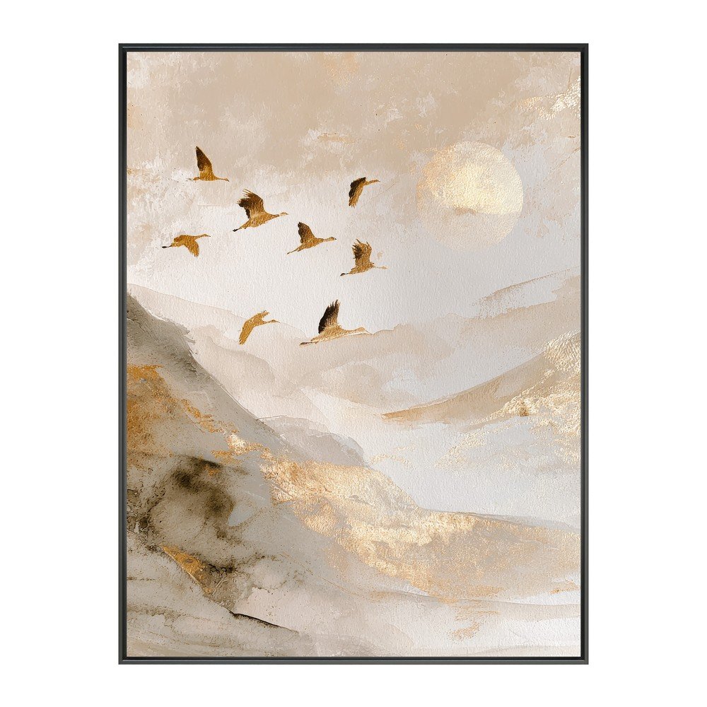 Obraz drukowany z ramą w zestawie 60x80 cm Golden Peaks II – Styler