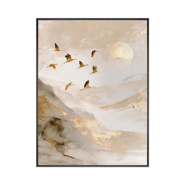 Obraz drukowany z ramą w zestawie 60x80 cm Golden Peaks II – Styler