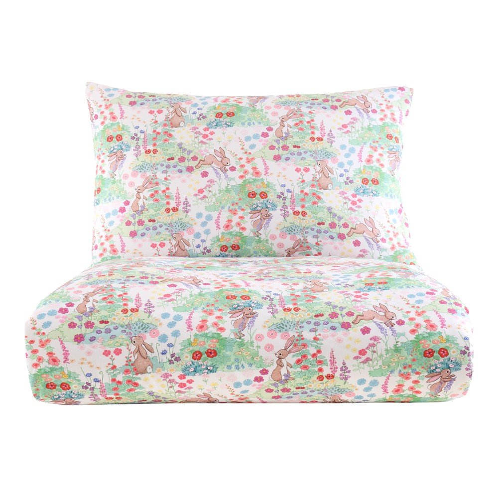 Bawełniana pościel dziecięca dwuosobowa 3-częściowa 200x200 cm Meadow Bunnies – Belle & Boo