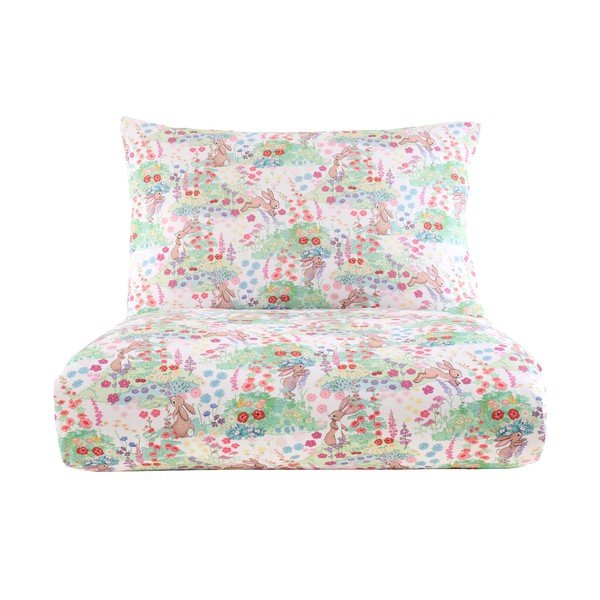 Bawełniana pościel dziecięca dwuosobowa 3-częściowa 200x200 cm Meadow Bunnies – Belle & Boo
