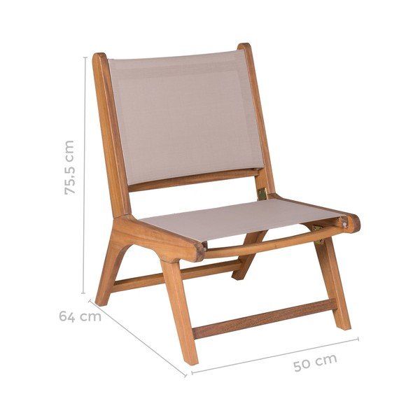 Beżowy drewniany fotel ogrodowy Nina – LDK Garden-image-2