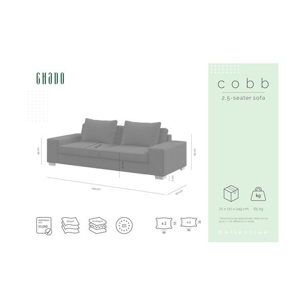 Ciemnoszara sofa Ghado Cobb-image-2