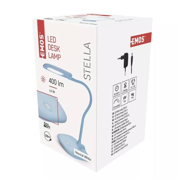 Jasnoniebieska lampa stołowa LED ze ściemniaczem (wys. 55 cm) Stella – EMOS-image-1