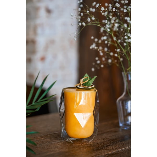 Zestaw 2 szklanek z podwójną ścianką do latté Vialli Design Geo, 250 ml-image-4