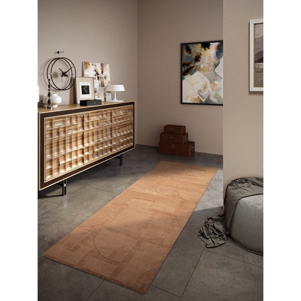 Brązowy wełniany chodnik tkany ręcznie 80x250 cm Alexis – Villeroy&Boch-image-1