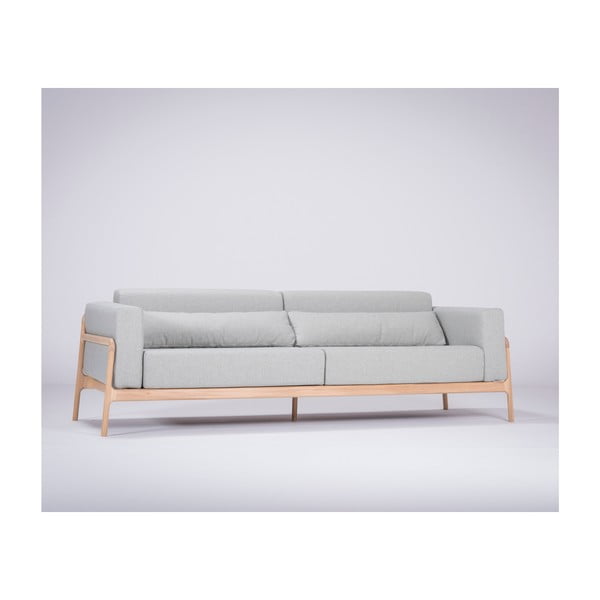 Niebieskoszara sofa z konstrukcją z drewna dębowego Gazzda Fawn, 240 cm-image-4