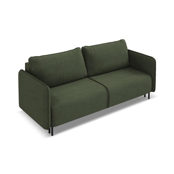 Zielona rozkładana/ze schowkiem sofa 226 cm Luana – Makamii-image-3
