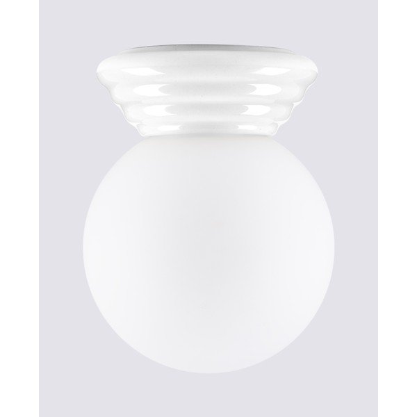 Biała lampa sufitowa ceramiczna ze szklanym kloszem ø 12 cm Farsa – Sollux-image-4