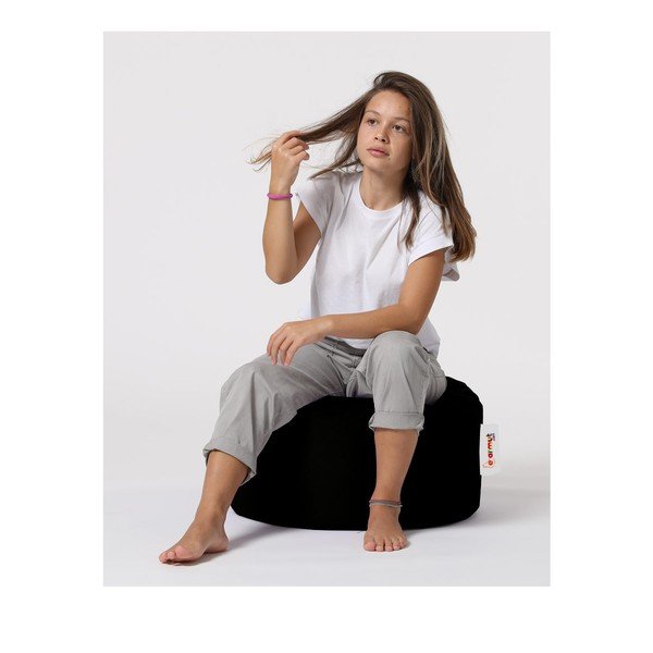 Czarny puf ogrodowy Round – Floriane Garden-image-2