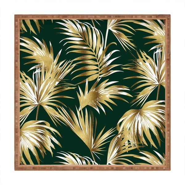 Drewniana taca dekoracyjna Palms, 40x40 cm