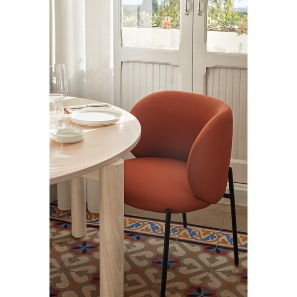 Czerwone tapicerowane fotele jadalniane zestaw 2 szt. Mogi – Teulat-image-1