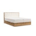 Kremowo-naturalne łóżko boxspring ze schowkiem 160x200 cm Asahi – Maison de Rêve