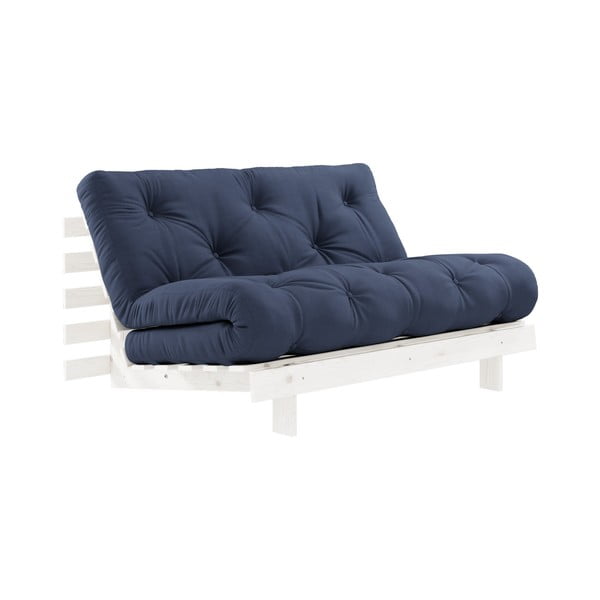 Sofa rozkładana z niebieskim obiciem Karup Design Roots White/Navy