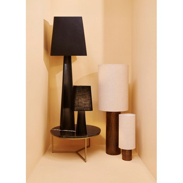 Czarna lampa stojąca z tekstylnym kloszem (wysokość 151 cm) Tripura – Bizzotto-image-1