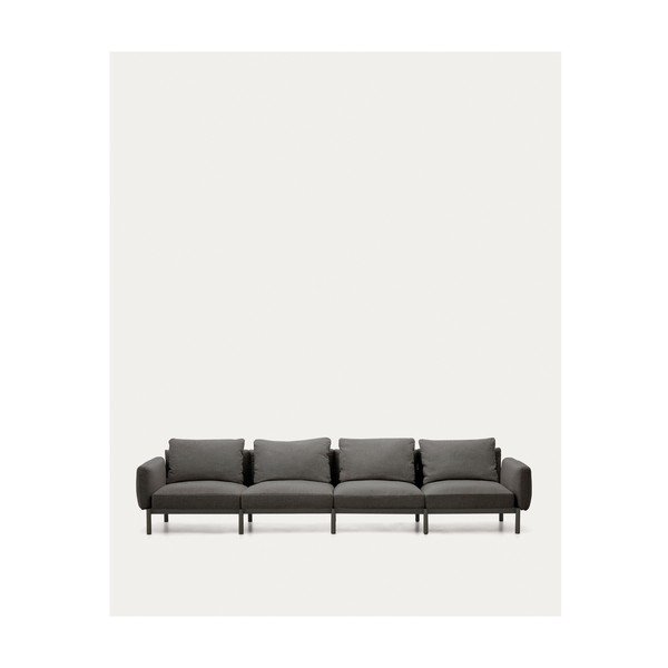 Ciemnoszara modułowa sofa ogrodowa 370 cm Sorells – Kave Home-image-4