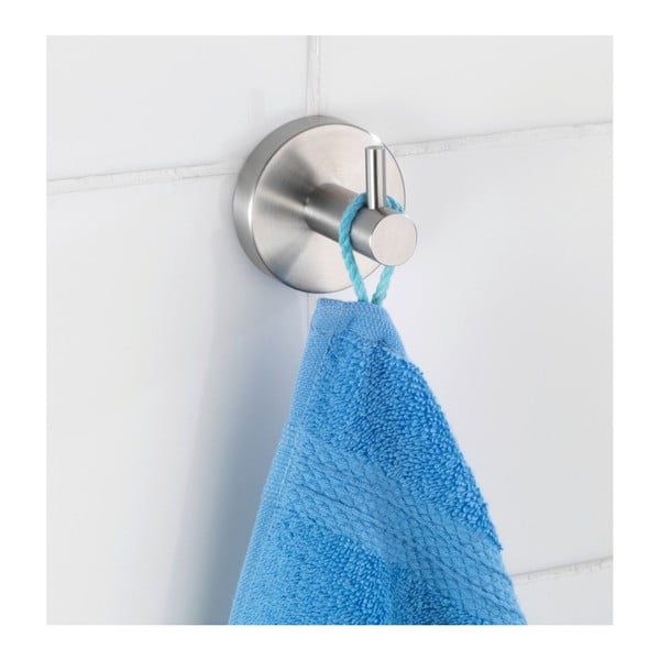 Ścienny haczyk ze stali nierdzewnej w kolorze matowego srebra Bosio – Wenko-image-2