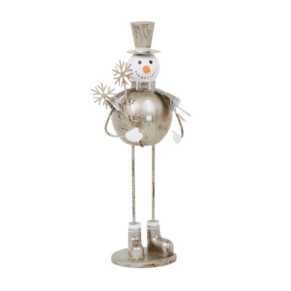 Dekoracja Archipelago Silver Snowman With Snowflake, 19 cm