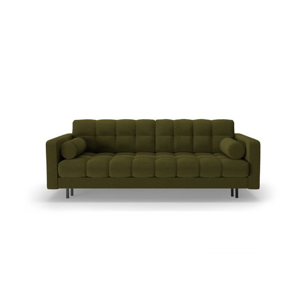 Zielona rozkładana sofa ze schowkiem z materiału bouclé 222 cm Bali – Cosmopolitan Design