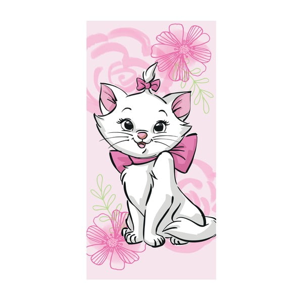 Różowy bawełniany ręcznik dziecięcy 70x140 cm Marie Cat – Jerry Fabrics