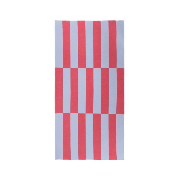 Czerwony/jasnoniebieski bawełniany ręcznik plażowy 100x160 cm Su – noo.ma