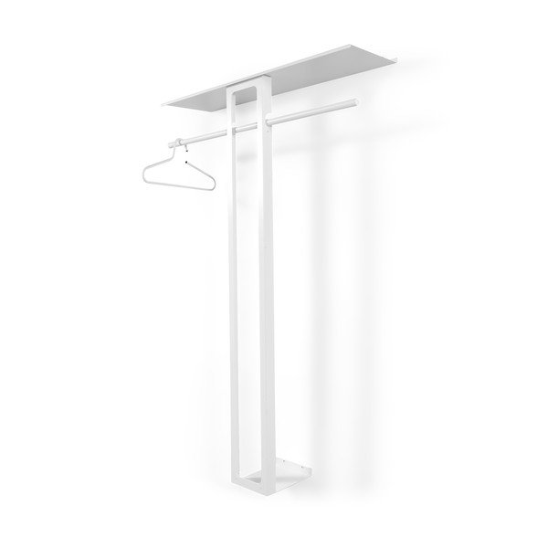 Biały stalowy wieszak ścienny z półką 100 cm Luno Large – Spinder Design