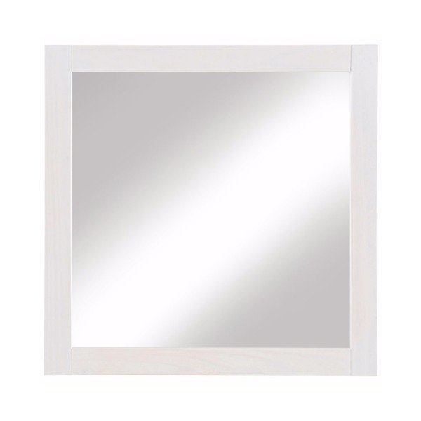 Lustro w białej ramie z litego drewna sosnowego Støraa Cabana-image-1