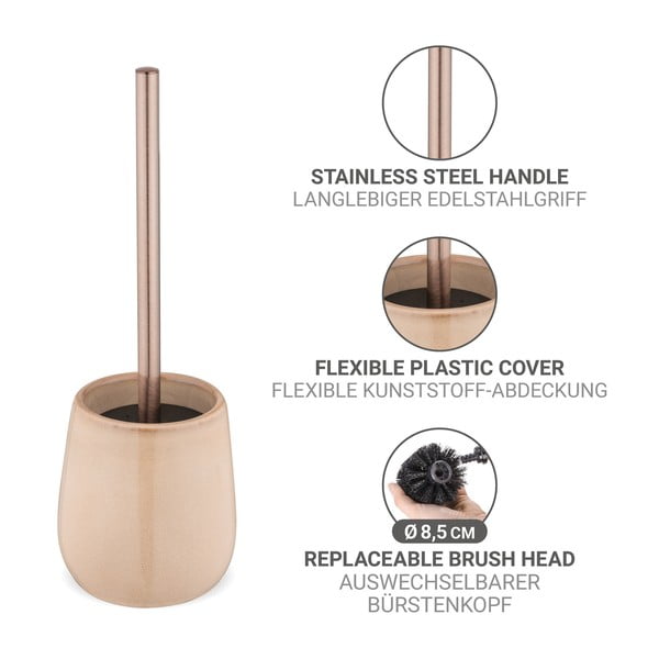 Beżowa ceramiczna szczotka do WC Sirmione – Wenko-image-3