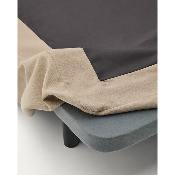 Szarobrązowe tapicerowane łóżko dwuosobowe 160x200 cm Jaira – Kave Home-image-1