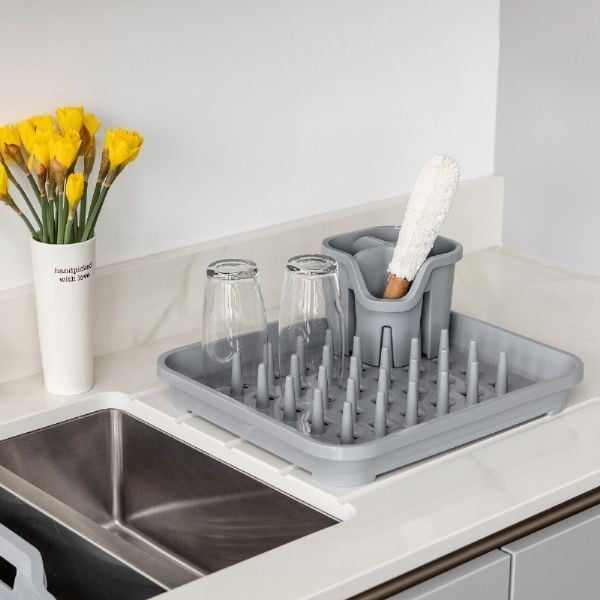 Szary plastikowy ociekacz 38x33,5 cm Eco Range – Addis-image-1