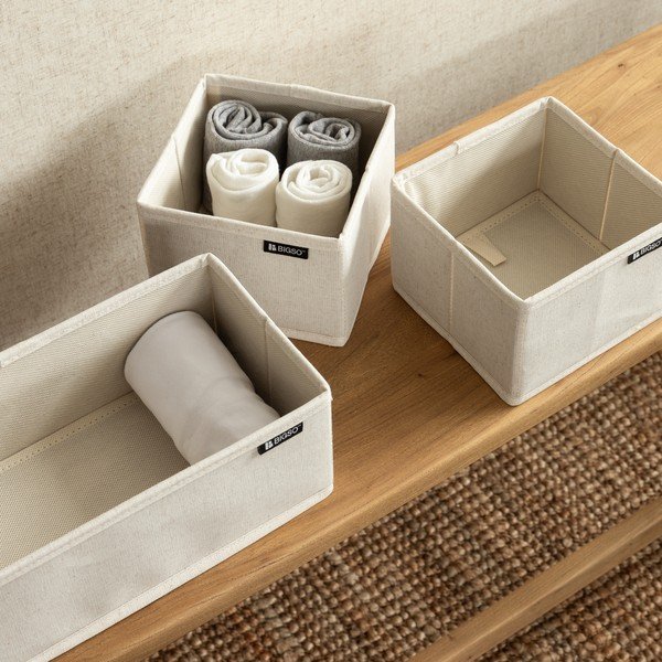 Tekstylne organizery do szuflady zestaw 3 szt. Soft Storage – Bigso-image-3