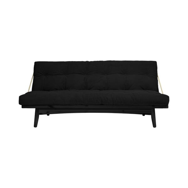 Sofa rozkładana ze sztruksową tapicerką Karup Design Folk Black/Charcoal