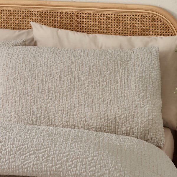 Jasnobrązowa pościel jednoosobowa z kory 135x200 cm Crinkle Seersucker – Catherine Lansfield-image-2