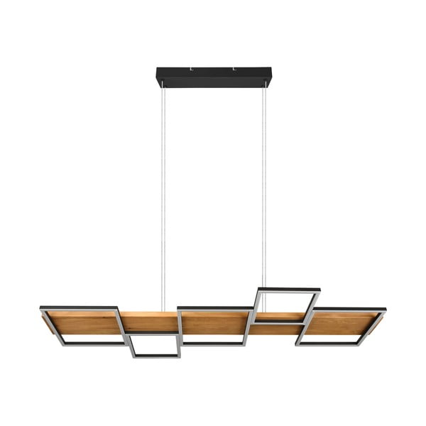 Czarno-naturalna lampa wisząca LED ze ściemniaczem Harper – Trio