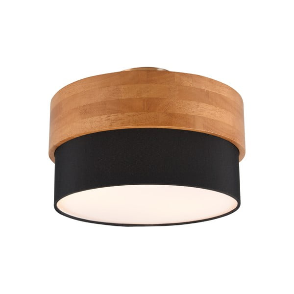 Czarno-naturalna lampa sufitowa z tekstylnym kloszem Seasons – Trio-image-1