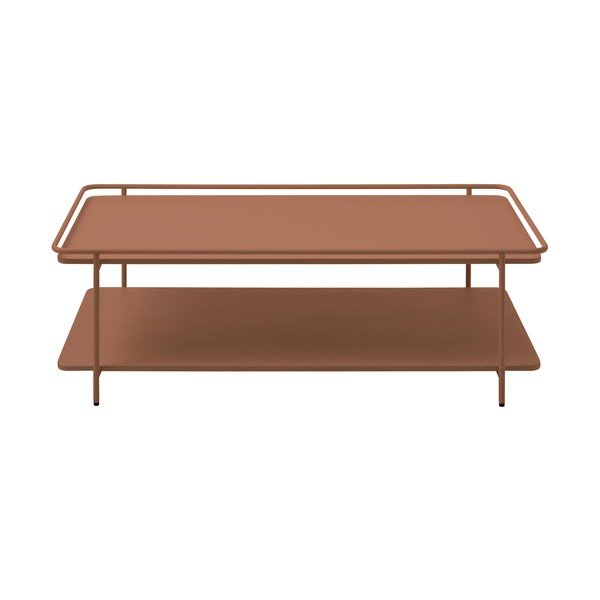 Metalowy stolik w kolorze terakoty 55x110 cm Yuba – Unique Furniture