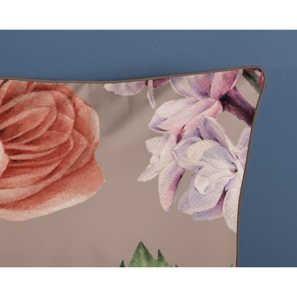 Szaro-brązowa pościel dwuosobowa z satyny bawełnianej 240x220 cm Fiori – Descanso-image-3