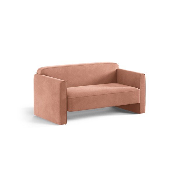 Różowa aksamitna sofa 140 cm Abby – Micadoni -image-1