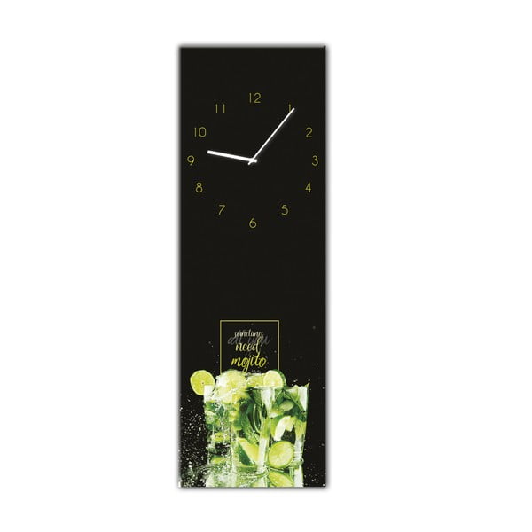 Zegar ścienny Styler Glassclock Mojito, 20x60 cm