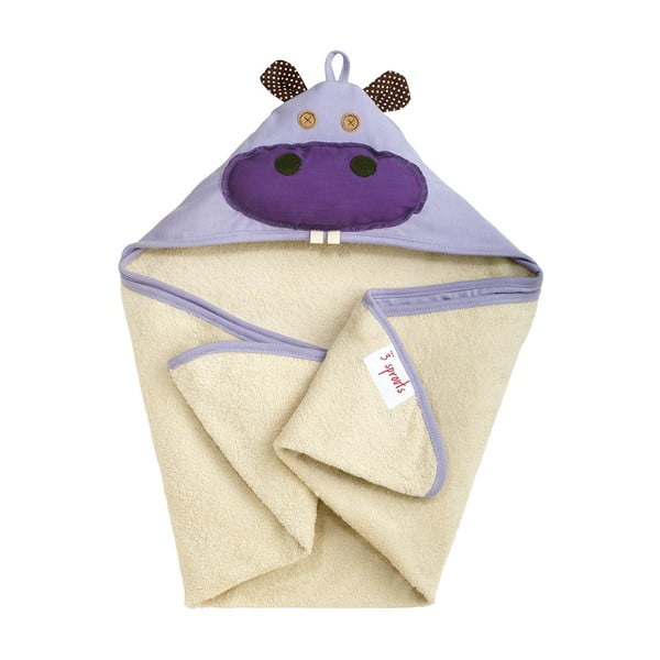 Ręcznik dziecięcy z kapturem Sprouts, z hipopotamem