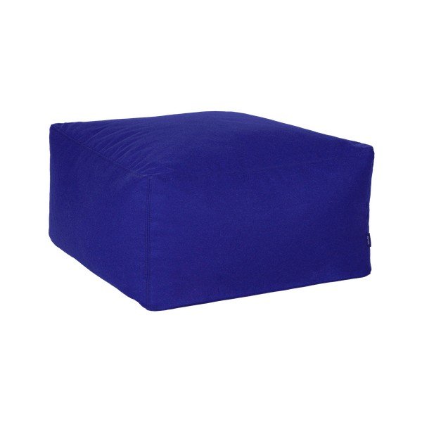 Niebieski wełniany puf Keno – noo.ma