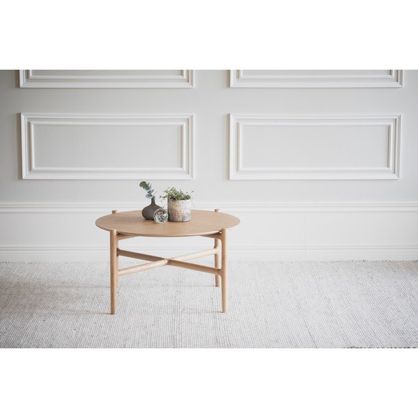 Naturalny stolik z drewna dębowego Rowico Holton, ø 80 cm-image-1
