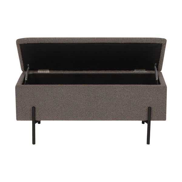 Brązowa ławka z materiału bouclé Watford – House Nordic-image-2