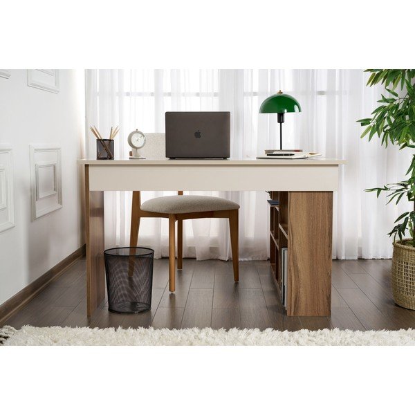 Biurko w dekorze orzecha 120x130 cm Vesper – Kalune Design-image-3