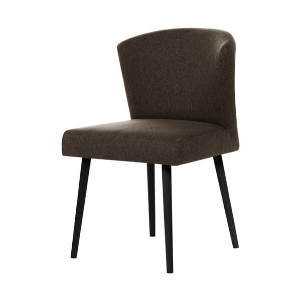 Ciemnobrązowe krzesło z czarnymi nogami Rodier Richter